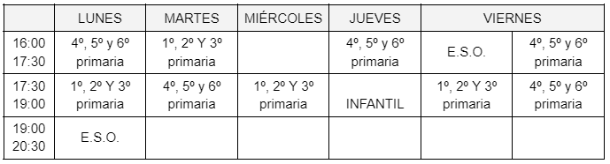 Horarios Academia León Play Code Academy